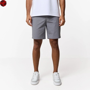Shorts chino décontractés pour hommes, taille mi-haute, fermeture boutonnée, extensibles, 100 % polyester, logo frontal, motif uni, vêtements de travail d'extérieur, été - Product Image 4