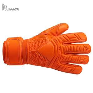 Custom All Orange Goalkeeper <b>Gloves</b> Professional Roll Finger Latex Palm Embossed Backhand Punch Zone Logo Free Goalie <b>Gloves</b> Man - Product Image 3