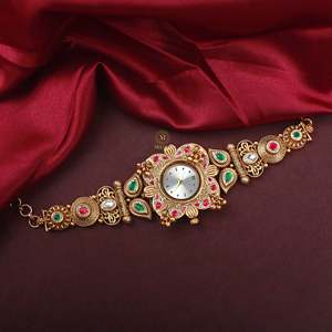 Maanvi Antique Designer Brass Watch Bracelet - Product Image 2
