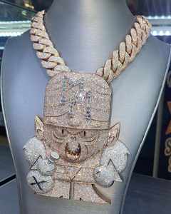 Pendentif Hibou pour Homme en Argent Sterling 925 Plaqué Or 14K, Diamant Taillé 3 Carats Certifié IGI, Style Classique, Sertissage Griffe, Religieux Hindou - Product Image 4