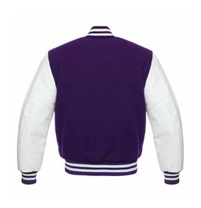 Chaqueta Varsity para Hombre, Chaquetas de Béisbol de Invierno al por Mayor, Chaqueta Varsity de Lana con Manga de Cuero Natural de Vaca - Product Image 3