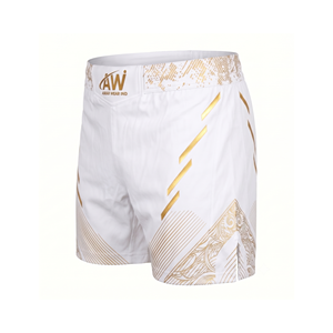 กางเกง MMA ยี่ห้อ Askar Wear รุ่น Ind สีขาวทอง พิมพ์ลายแบบ Sublimation แห้งเร็ว ทรงปกติ สำหรับกีฬาต่อสู้แบบผสมผสาน - Product Image 2