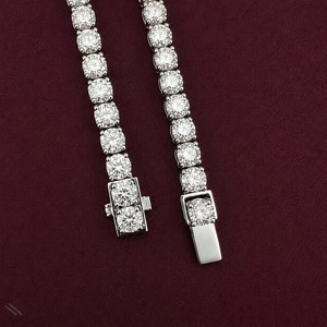 Collier Tennis 6 MM en Diamant de Laboratoire et Moissanite Taillée, Bijou de Luxe pour Homme, Cadeau Chic pour Mariage et Fête, Plaqué Or Blanc - Product Image 2