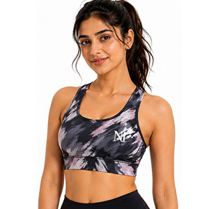 Nofyan Women's Racerback Sports Bra Printed Scoop Neck Medium Support Yoga Top Breathable Spandex Polyester - Product Image 2
