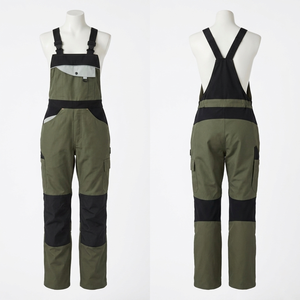 Pantalones de Trabajo para Mujer, 280 GSM, Algodón y Poliéster, Sarga Verde, Panel en Contraste, Overol Utilitario, Bordado, Impresión, Logotipo Personalizado, Alta Calidad - Product Image 5