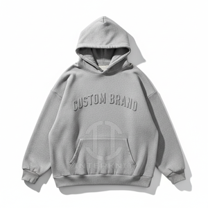 Sweat-shirt à capuche surdimensionné personnalisé pour homme en coton French Terry, style décontracté pour l'automne, avec poche et logo imprimé sur le devant - Product Image 2