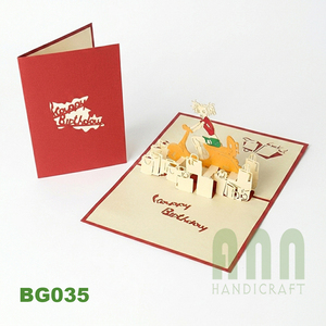 ANN HANDICRAFT BG035 Custom 3D Pop-up Traditional Greeting Card-Hanoi Origin <b>Matte</b> <b>Varnishing</b> for Birthday New Year Valentine's - Product Image 6