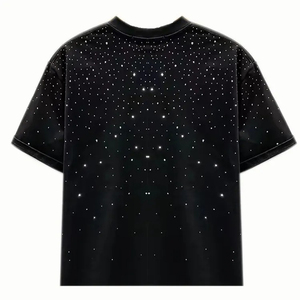 เสื้อยืดเด็กพิมพ์ลายกราฟิกคริสตัลโลโก้แบบกำหนดเอง สไตล์สตรีทแวร์ ประดับด้วยเพชรระยิบระยับ เหมาะสำหรับฤดูร้อน ติดด้วยเทคนิคฮอตฟิกซ์ แขนสั้น ผลิตจากวัสดุรักษ์โลก - Product Image 5