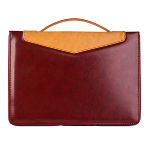 Genuine Leather Laptop <b>Bag</b> Padded <b>Computer</b> Briefcase with Multiple Compartments Adjustable Shoulder Strap - Product Image 3