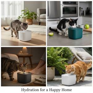 Dispensador de Agua Portátil al por Mayor de 3L con Carga Automática, Patrón Sólido, Fuente de Agua con Filtro Circulante para Pequeños Espacios - Product Image 4