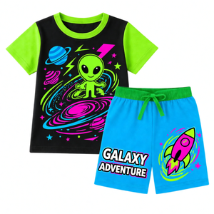 Conjunto de Ropa de Verano para Niños, Camiseta y Pantalones Cortos, Ropa Informal Ligera para Niños, Dos Piezas, Talla Personalizada, Proveedor Mayorista - Product Image 6
