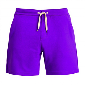 <b>Men's</b> <b>Red</b> Solid Color Casual <b>Shorts</b> With Drawstring Waist And Front Pockets Logo On Front - Product Image 3