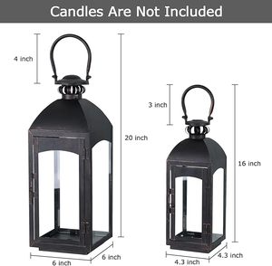 Private Labelling Xmas Decorative Metal <b>Lantern</b> With <b>Candle</b> <b>Holder</b> For Festival Home And Outdoor Lighting - Product Image 2