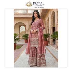 ชุดชาราร่าผ้าไหมคุณภาพสูงจากอินเดีย ดีไซน์เนอร์คอลเลคชั่นสุดหรู พร้อมงานปักเลื่อมและผ้าคลุมไหล่ ขายดีมาก - Product Image 2