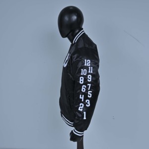 Chaqueta Varsity de Satén Vintage para Hombre, Personalizada con Letras, Corte Ajustado, Botones de Cuerno, Premium y de Alta Calidad OEM - Product Image 3