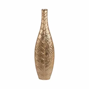 Jarrón Alto de Hierro Hecho a Mano con Diseño de Hojas, Estilo Costero, Ecológico, Decoración Moderna para Mesa de Navidad - Product Image 4