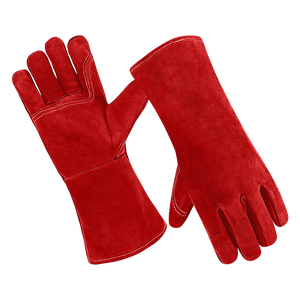High Heat Resistant Cowhide Split Leather Gauntlet <b>Fire</b> Fighting Safety Gloves <b>Fire</b> Proof Function Hand Protection for Welding - Product Image 2