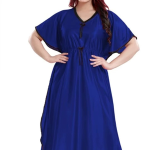 New style Kaftan Moroccan kaftan Dress Batwing Wide Sleeve VNeck Polyester Regular Fit Casual Evening Party <b>Flared</b> Sleep Wear - Product Image 1