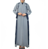 Abaya brodée respirante et élégante pour femmes, robe marocaine, jilbab, abaya islamique arabe pour femmes, burqa avec logo personnalisé