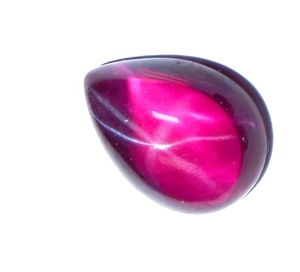 Rubis Étoilé Transparent Poire 9x13 mm 6 Carats, Cabochon Poli Créé en Laboratoire avec Effet Étoile à 6 Branches pour la Fabrication de Bijoux - Product Image 3
