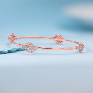 Geometric Diamond <b>Frame</b> Gold Bangle with Round Lab Grown Diamonds - Product Image 5