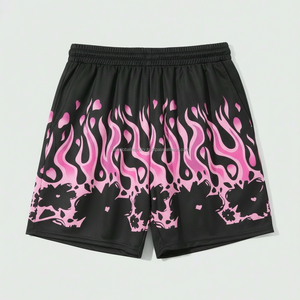 Shorts pour hommes rose uni, séchage rapide, respirant, personnalisable, OEM, vente en gros - Product Image 1