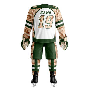 Venta al por Mayor de Camisetas de Hockey sobre Hielo Personalizadas con Logotipo, 100% Poliéster, Color Sólido, Chaqueta Larga Personalizable, Conjuntos de Hockey 7V7 - Product Image 2