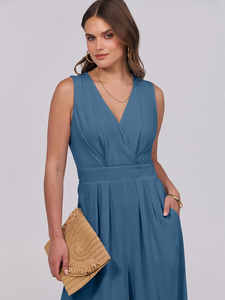 Combinaison décontractée à jambes larges pour femme, tenue une pièce douce, respirante, légère et confortable, prête pour l'été et la plage, en polyester/coton - Product Image 6