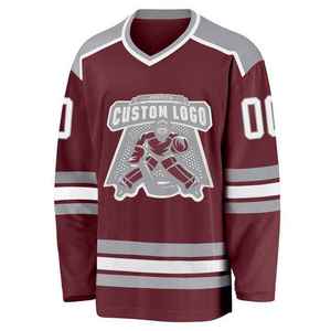 Maillots de hockey pour adultes, impression numérique, motif uni, 100% polyester, respirant, uniforme de hockey sur glace personnalisable - Product Image 2