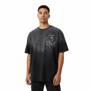 T-shirt graphique personnalisé OEM 100% coton |   T-shirt streetwear vintage surdimensionné délavé à l'acide et au sel - Product Image 2