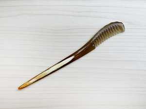 Épingle à cheveux en corne polie faite à la main, fourche à cheveux en corne naturelle, épingle à chignon vintage, accessoire de coiffure traditionnel, cadeau - Product Image 1