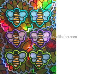 Pendientes colgantes de cuentas de semillas bordadas de Color rosa con diseño de Luna abstracta nuevo estilo de moda - Product Image 2