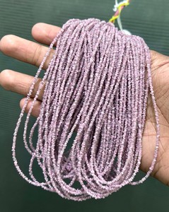 Perles de diamant rose naturel non taillées en gros, 2 mm, 3 mm, certifiées, brutes, pour la fabrication de bijoux, brins de 16 pouces en vrac - Product Image 2