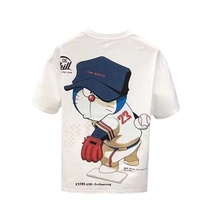 เสื้อยืดผู้ชายสไตล์วินเทจ ผ้าถักเนื้อแน่น พิมพ์ลายสกรีน ทรงโอเวอร์ไซส์ เป็นมิตรต่อสิ่งแวดล้อม ป้องกันขนร่วง แห้งเร็ว ขายส่ง - Product Image 2