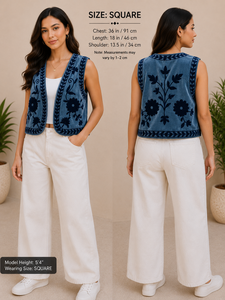 Abrigo Corto de Terciopelo Floral para Mujer con Logotipo Frontal RAJASTHANI TEXTILE, Cierre de Pullover de Poliéster/Algodón - Product Image 4