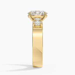 Anillo de Diamantes Cultivados en Laboratorio, Corte Ovalado, Tres Piedras, Diamante Redondo, Oro de 14K/18K, Anillo de Compromiso de Lujo para Mujer, Joyería Fina - Product Image 5