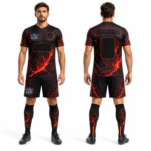 Hot Sale <b>Soccer</b> Uniform Jersey And Shorts Stretchable Fabric Custom Team Colors Athletic Fit Breathable Manufacturer - Product Image 1