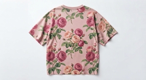 เสื้อยืดคอกลมแขนสั้นพิมพ์ลายดอกกุหลาบสีชมพูสำหรับผู้ชาย ทรงปกติ ใส่สบายๆ สำหรับฤดูร้อน - Product Image 3