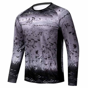 Chemise de pêche à manches longues pour homme, séchage rapide, protection UV, impression par sublimation, vêtements de pêche en plein air, UPF 50, polyester - Product Image 1