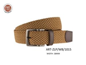 Ceinture unisexe FHS WB212201 en tissu polyester tressé de 35 mm, élastique, de qualité supérieure, avec boucle en alliage personnalisée, en cuir véritable, tendance - Product Image 5