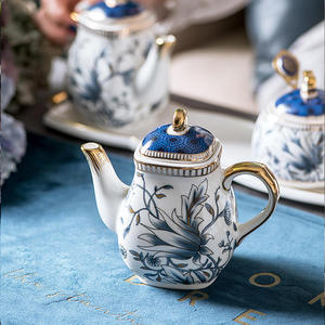 European Bone China Office Tea <b>Pot</b> Cup Set Bone Porcelain Tea <b>Pot</b> and Cup Set Premium Bone China Cups Custom Logo Tea Set Hotel - Product Image 5