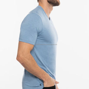 Camiseta Clásica de Lujo para Hombre, Cuello en V, Lisa, Personalizable, de Algodón, Transpirable, Cómoda, al por Mayor, Camisetas de Alta Calidad para Hombre - Product Image 2
