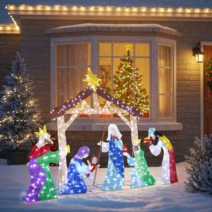 Decorazioni Natalizie da Esterno 2D Illuminate 5FT con 400 Luci LED Bianco Caldo, Picchetti e Facili da Gonfiare - Product Image 5