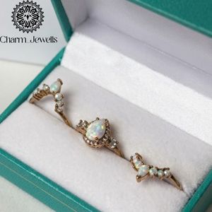 Charm_Jewells Rose <b>Gold</b> Plated Silver Moissanite Classic <b>Cocktail</b> <b>Ring</b> Flower Design Prong Setting IGI Certified Women's <b>Ring</b> - Product Image 3