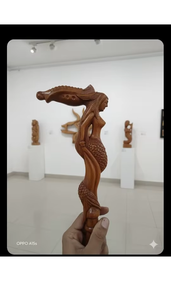 ไม้เท้ารูปคนทำจากไม้ ดีไซน์สร้างสรรค์ ใช้ตกแต่งได้ เหมาะสำหรับการตั้งแคมป์ เดินป่า และกิจกรรมกลางแจ้ง ทนทาน สวยงาม - Product Image 3