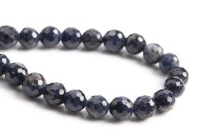 Perles de saphir bleu foncé de 4 mm, qualité supérieure, pierres précieuses naturelles authentiques, brin complet, micro-facettées, rondes, perles en vrac - Product Image 5