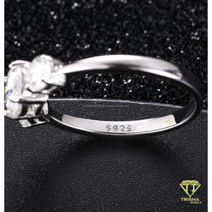 Three Stone Moissanite Engagement <b>Ring</b> 925 Sterling <b>Silver</b> Round Cut <b>Solitaire</b> Bridal Wedding Jewelry Custom <b>Ring</b> for Women - Product Image 3