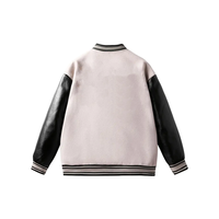 Blouson universitaire en laine pour homme, très tendance, avec corps en polaire, col en V, style hip-hop, décontracté, pour l'hiver, coupe droite, à enfiler
