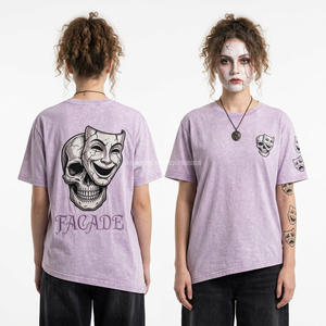 Camiseta de mujer con gráfico de calavera y costillas, color beige, lavado arena, 250GSM, de tela gruesa, estilo streetwear personalizado, fabricante, venta al por mayor, a granel - Product Image 3