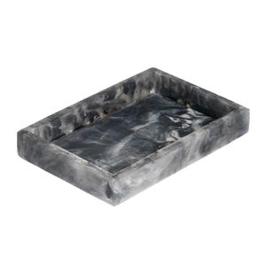 Plateau de service rectangulaire en marbre onyx noir au design moderne, en pierre naturelle, pour la décoration intérieure, organisateur de salle de bain, plateau de présentation pour table basse - Product Image 2